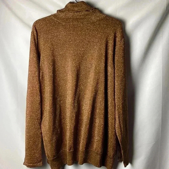 LANE BRYANT WO SIZE 26/28 BRONZE METALLIC HOLIDAY FORMALTOP TURTLENECK KEYHOLE - Picture 11 of 14